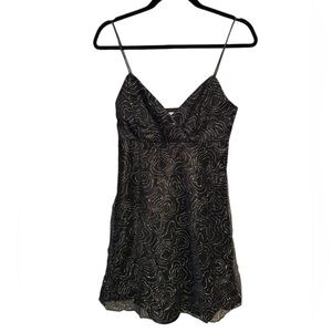 IN-CS Vintage Y2K Style Black Spaghetti Strap Dress with Rhinestones